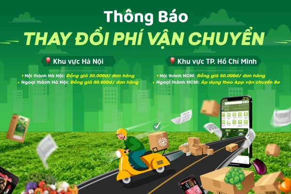 THÔNG BÁO THAY ĐỔI PHÍ VẬN CHUYỂN